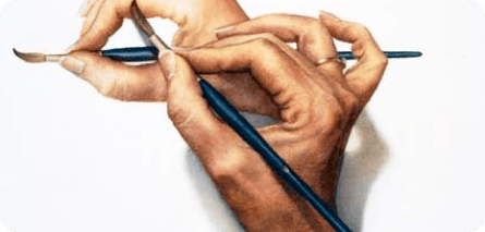 Karya Susan Harrison (rinci) pada kertas Arches hot-pressed 300 gsm