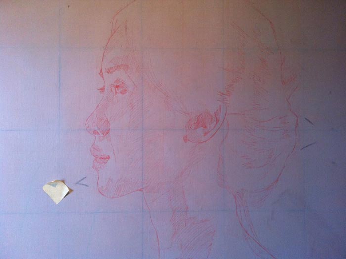 Hasil jiplakan dengan menggunakan pastel kapur.